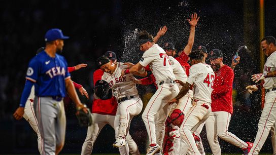 Final: Red Sox 5, Texas Rangers 4 (10)  - Red Sox snap 4 game losing streak with walk off hit from Rob Refsnyder taken at BSJ Headquarters (Red Sox)