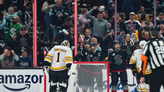 Final: Kraken 7, Bruins 4 - Kraken score four unanswered goals, Bruins lose last game of road trip taken at BSJ Headquarters. Photo by (Steven Bisig-Imagn Images)