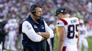 Giardi: Vrabel attempts to steer the ship clear of the off-field distraction he created taken at New Balance Athletic Center (Patriots). Photo by (USA Today Network)