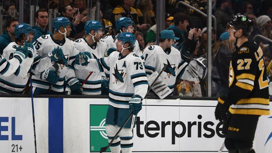 Final: Sharks 4, Bruins 2 - Bruins snap 13-game winning streak at home taken at BSJ Headquarters. Photo by (Winslow Townson-Imagn Images)