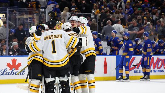 Final: Bruins 4, Sabres 3 (F/OT)  - Zacha scores overtime winner taken at BSJ Headquarters (Top Bruins). Photo by (Timothy T. Ludwig-Imagn Images)