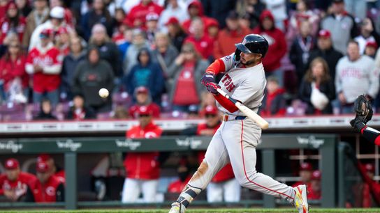 BSJ Live Coverage: Boston Red Sox 2 at Cincinnati Reds 0 (5th) - Abreu hits two-run shot in fourth inning taken at BSJ Headquarters (Top Red Sox). Photo by (Albert Cesare/The Enquirer / USA TODAY NETWORK via Imagn Images)