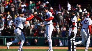 Final: Boston Red Sox 5, Milwaukee Brewers 0 - Sonny Gray pitches scoreless outing for Red Sox taken at BSJ Headquarters (Red Sox). Photo by (Eric Canha-Imagn Images)