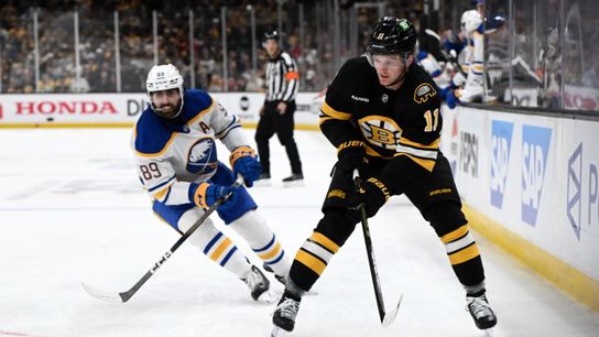 BSJ Live Coverage: Bruins 0 vs Sabres 4 (3rd) - Buffalo scores four goals in first period taken at BSJ Headquarters. Photo by (Brian Fluharty-Imagn Images)