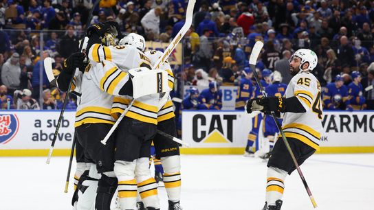 Final: Bruins 2 vs Sabres 1 (F/OT) - Pastrnak scores in overtime, Bruins extend series to game six taken at BSJ Headquarters. Photo by (Timothy T. Ludwig-Imagn Images)