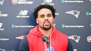Giardi: NFL Notebook - Vera-Tucker sees big difference in NE; plus, Campbell putting in work taken at BSJ Headquarters (Patriots). Photo by (USA Today Eric Canha)
