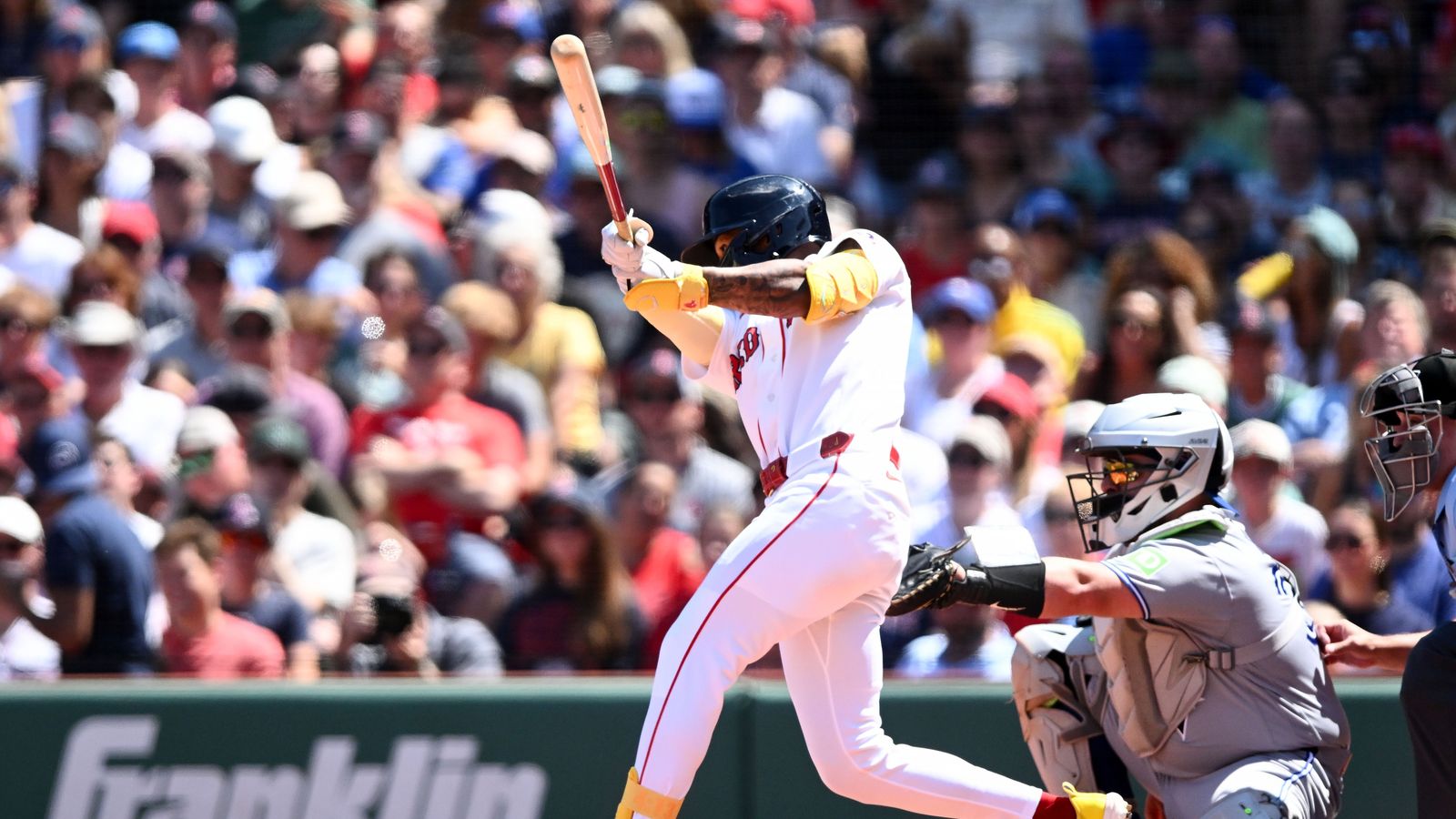 BSJ Live Coverage: Red Sox 6 vs Blue Jays 0 (9th) - Red Sox score three more runs in seventh inning taken at BSJ Headquarters (Red Sox). Photo by (Brian Fluharty-Imagn Images)