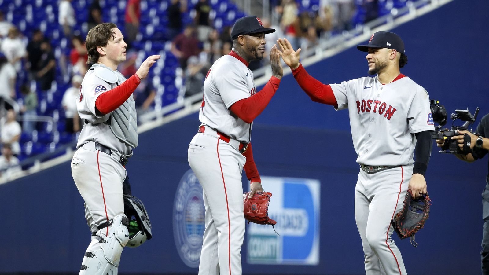 Final: Red Sox 4, Marlins 2 - Seigler records RBI triple in 9th inning, Marlins strand 14 runners on base taken at BSJ Headquarters (Top Red Sox). Photo by ( Rhona Wise-Imagn Images)